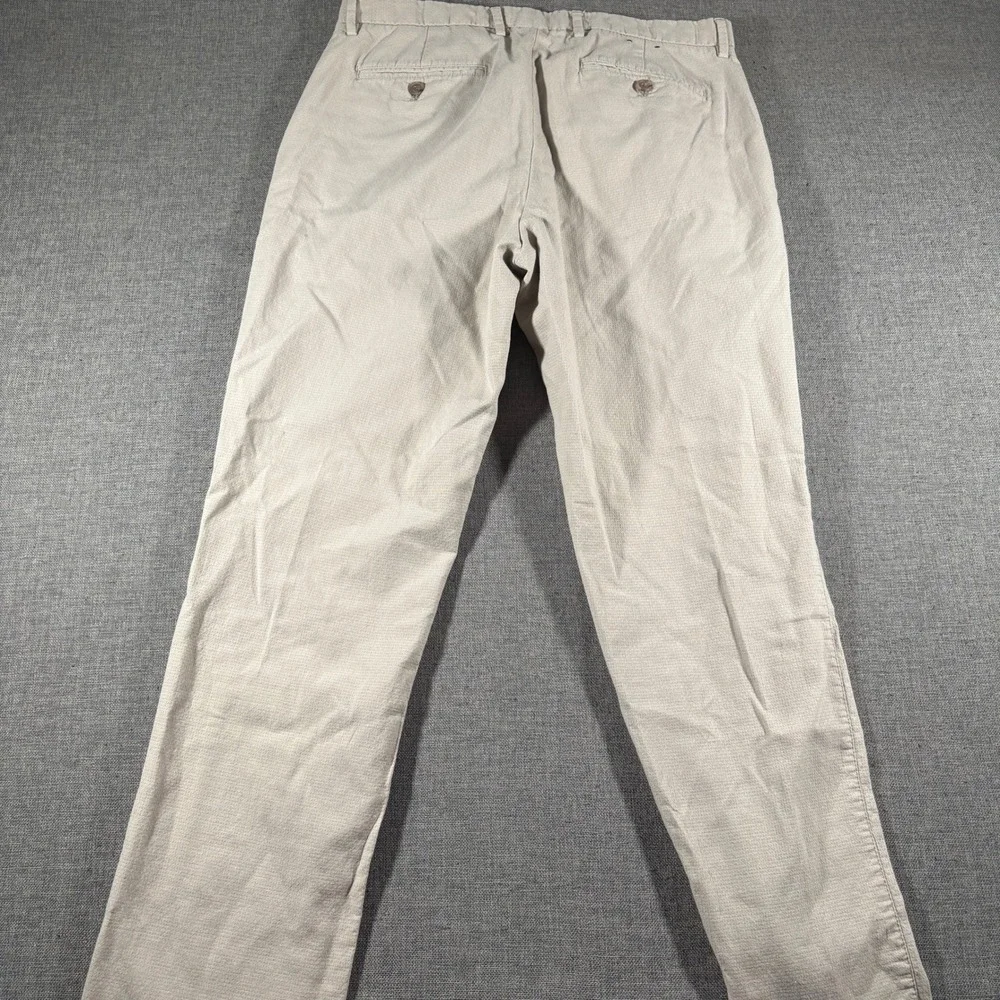 Banana Republic Kentfield Pant Men 33x32 Beige Micro Texture Cotton Chinos
